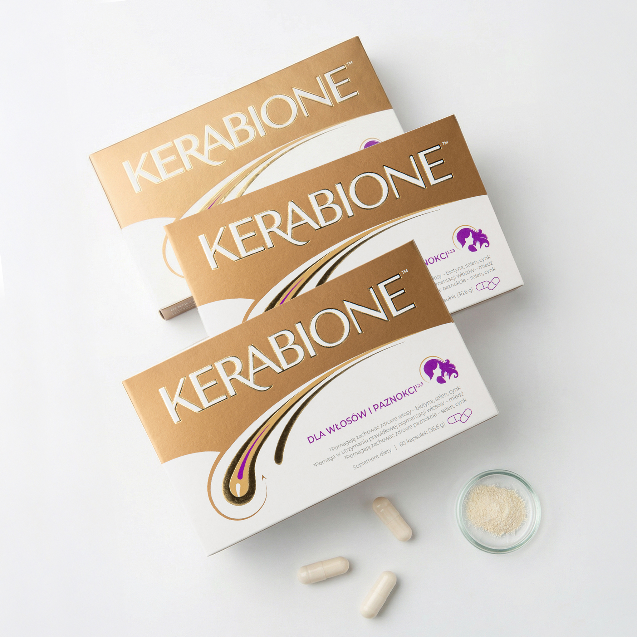 3 x Kerabione kaps - tabletki na włosy - 3 x 60 kapsułek
